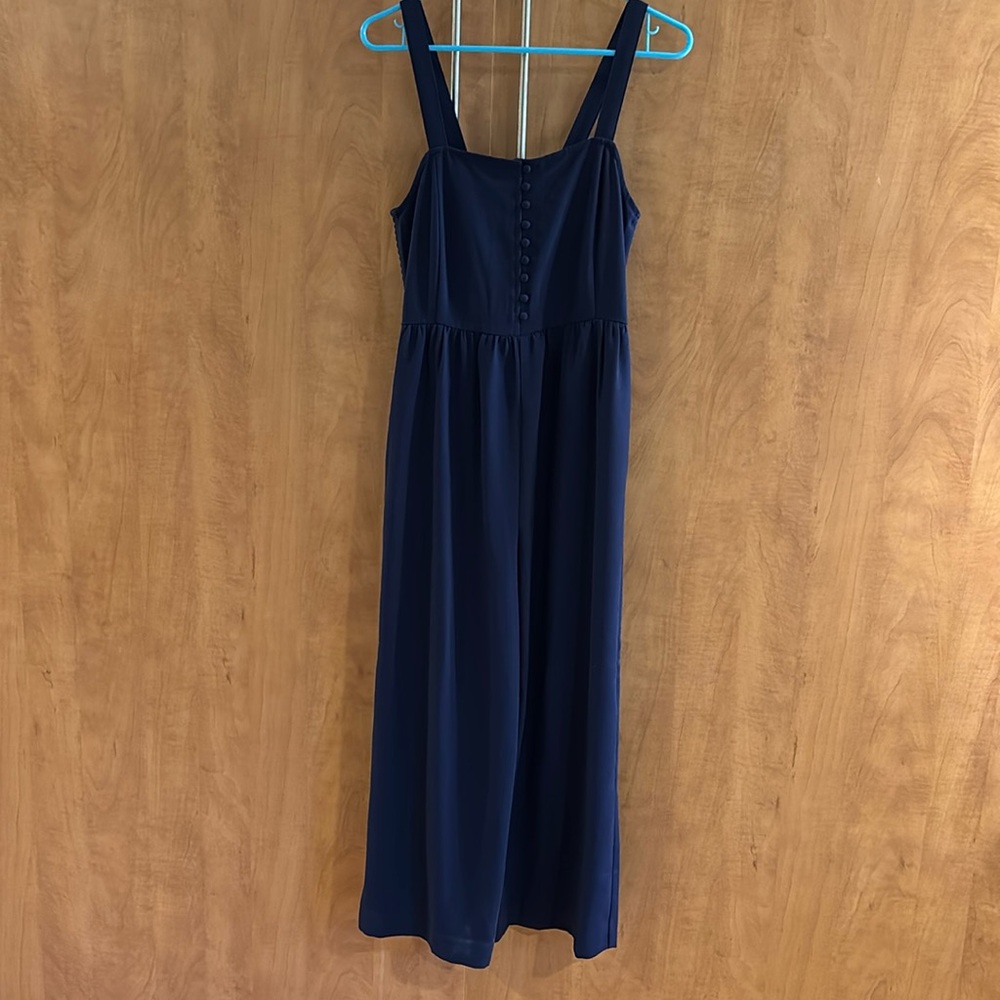 Madewell Smocked Button-Front Crop Jumpsuit. Size… - image 2